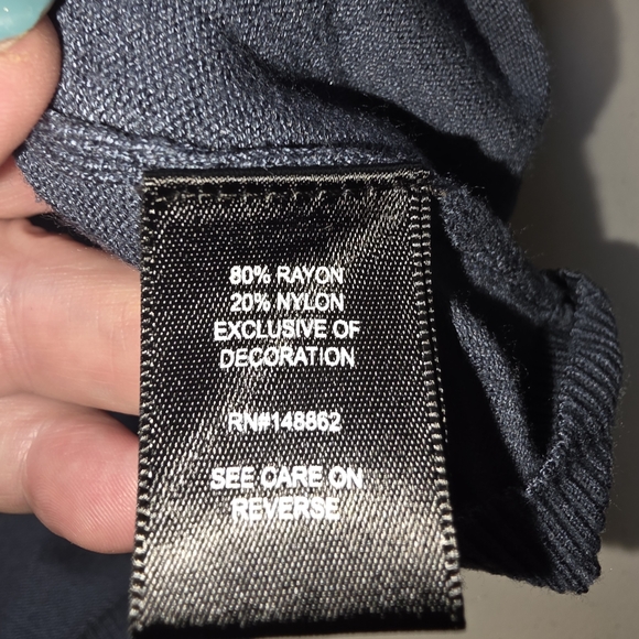 Torrid Deep Teal Size 2 V Neck Choker Sweater Lace Trim 3/4 Sleeve Ribbed Hem - Picture 5 of 7